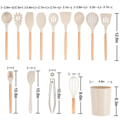 14pc Kitchen Cooking Utensil Set with Caddy
