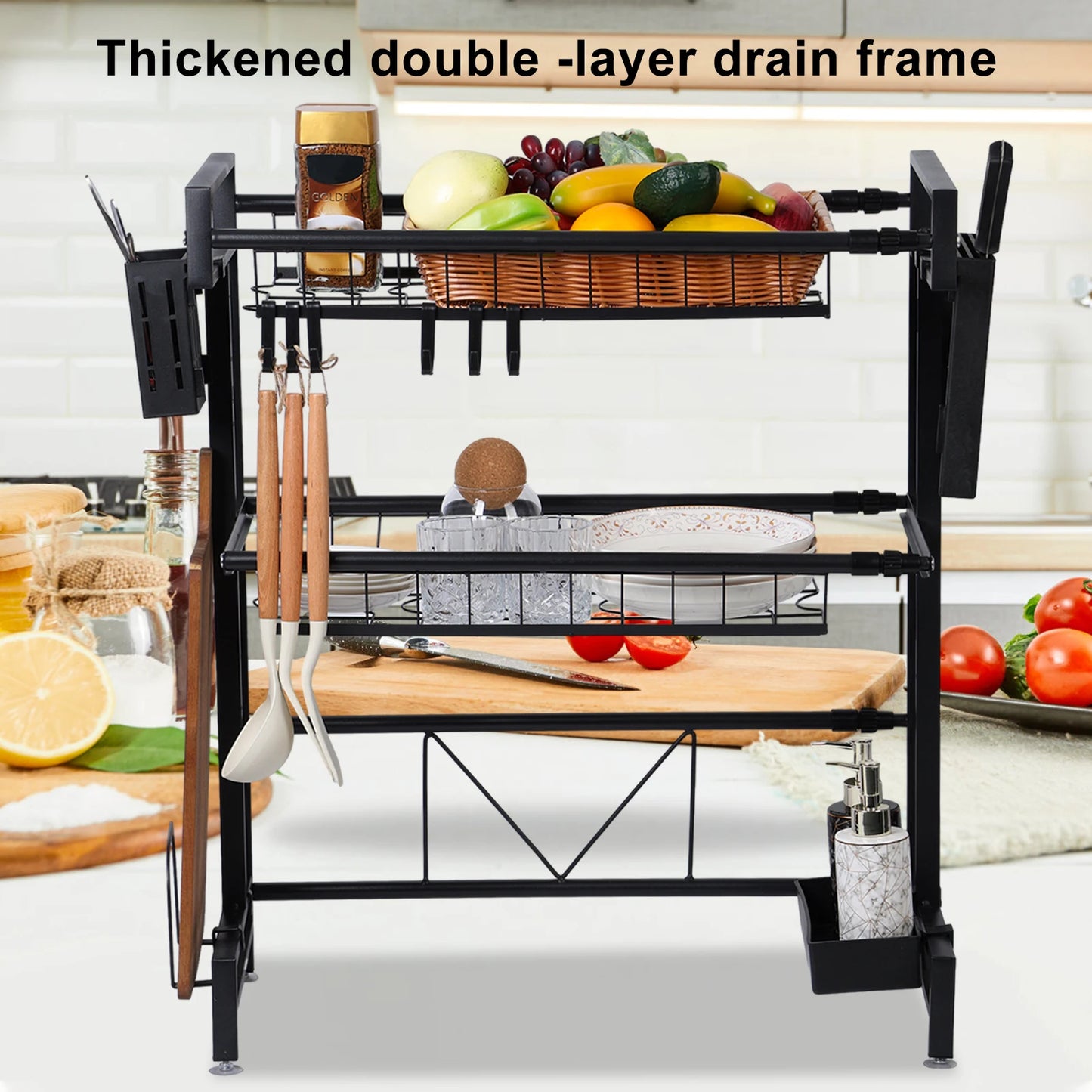 2 Tier Multifunctional Kitchen Rack