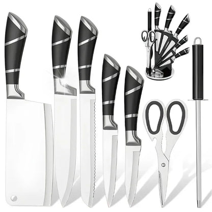 9 Pc Kitchen Knife Set With Sharpener