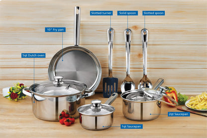 10-Piece Stainless Steel Cookware