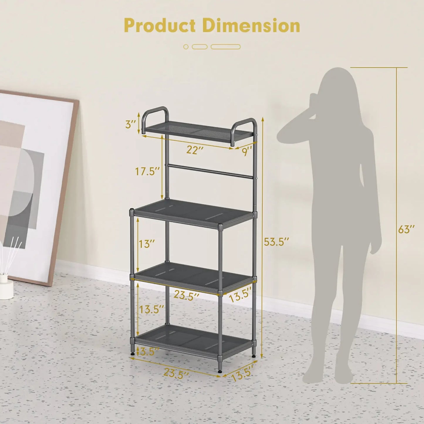 4-Tier Baker's Rack Microwave Oven Stand