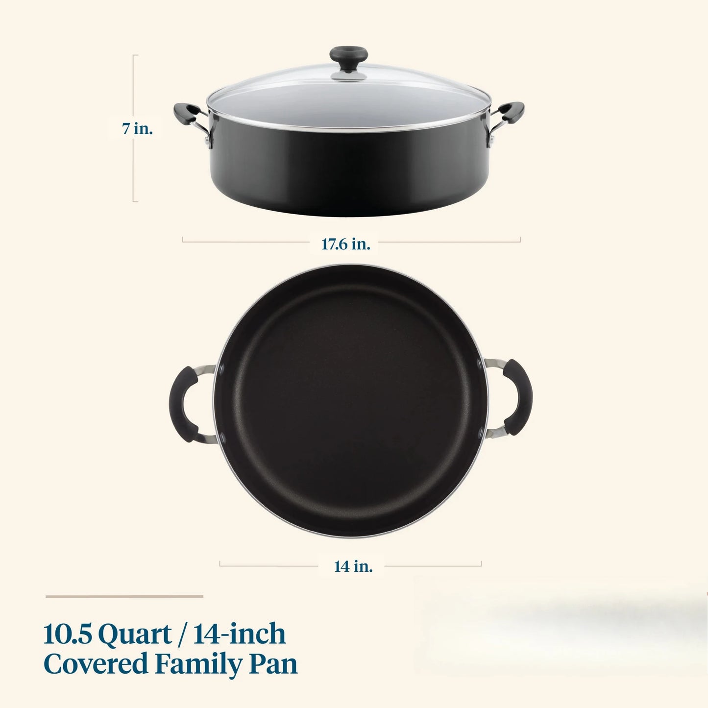 14" Nonstick Pan Large Cookware With Lid